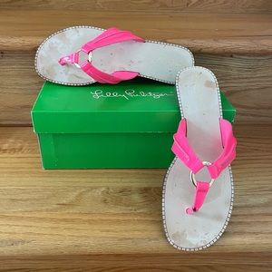 Lilly Pulitzer McKim Sandals Fiesta Pink Leather